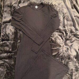 SKIMS Black longsleeve maxi Dress